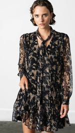 Hallie Snake Chiffon Mini Dress