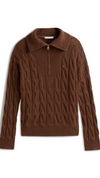 Cable Knit Soft Wool Half Zip Jumper