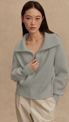 Maura Half Zip Rib Knit
