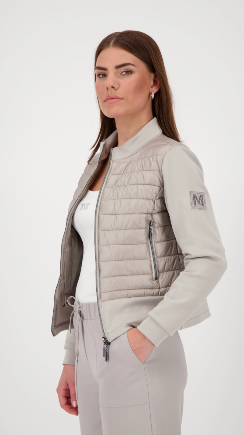 Quilted jacket with neoprene