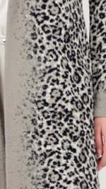 Knitted Coat with Leopard Patters