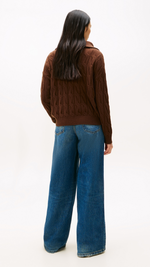 Cable Knit Soft Wool Half Zip Jumper