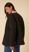 Black Reversible Borg Qulited Jacket