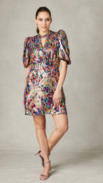 Grace- High Neck Dress with Gathered Sleeve
