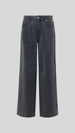Ralphie Denim Embellished Wide Leg Jeans