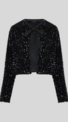 Monet Sequin Bow Tie Cardigan