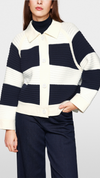 Short colour blocking cardigan