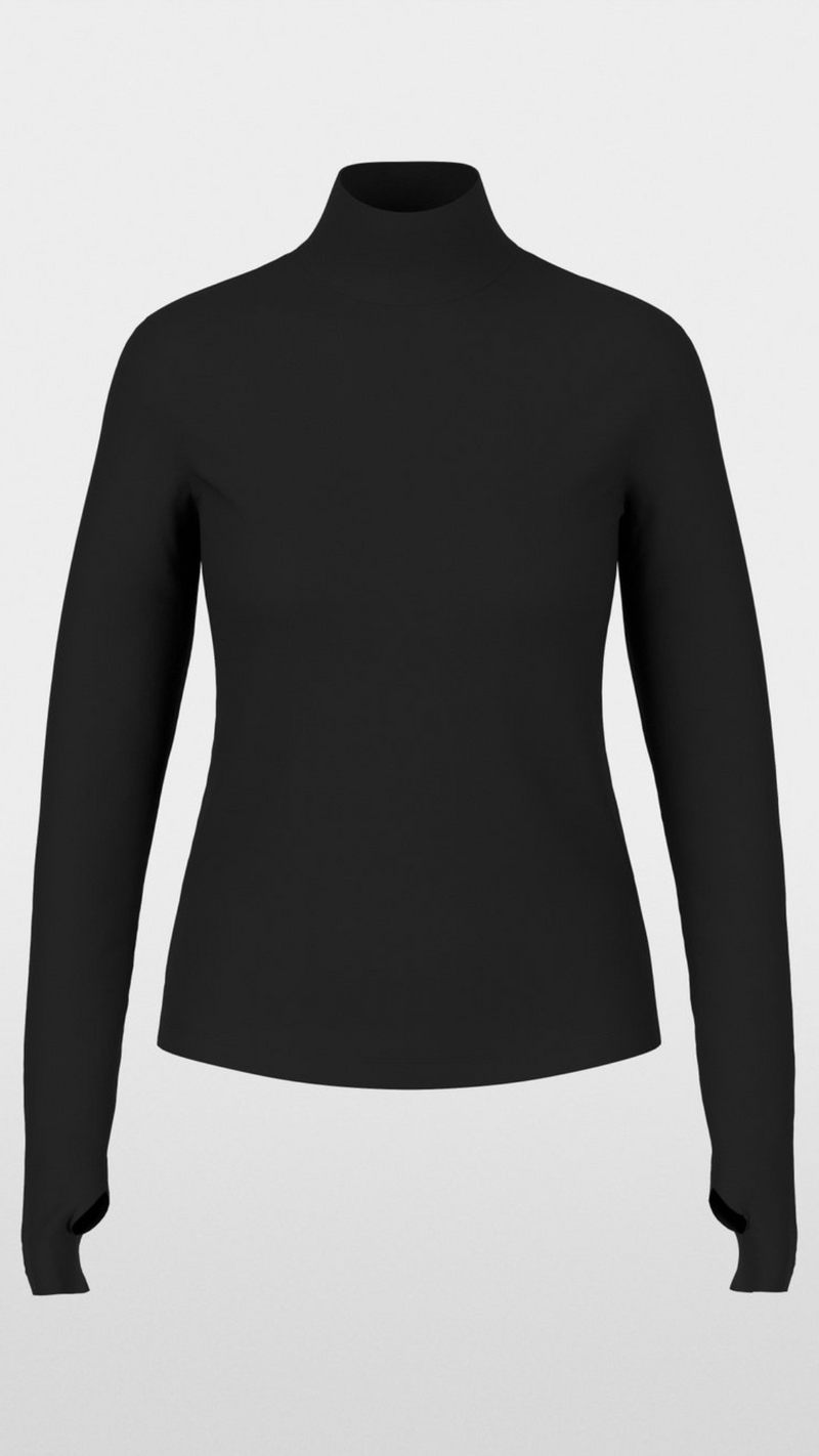 Long-sleeved turtleneck top