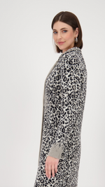 Knitted Coat with Leopard Patters
