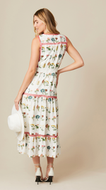 Marina- Embelished Tulle and Print Tea Dress