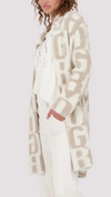 Jacket with lettering pattern