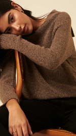 Brown Sailor Collar Relaxed Jumper