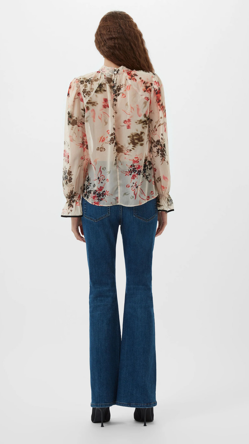 Hallie Crinkle Contrast Floral Top