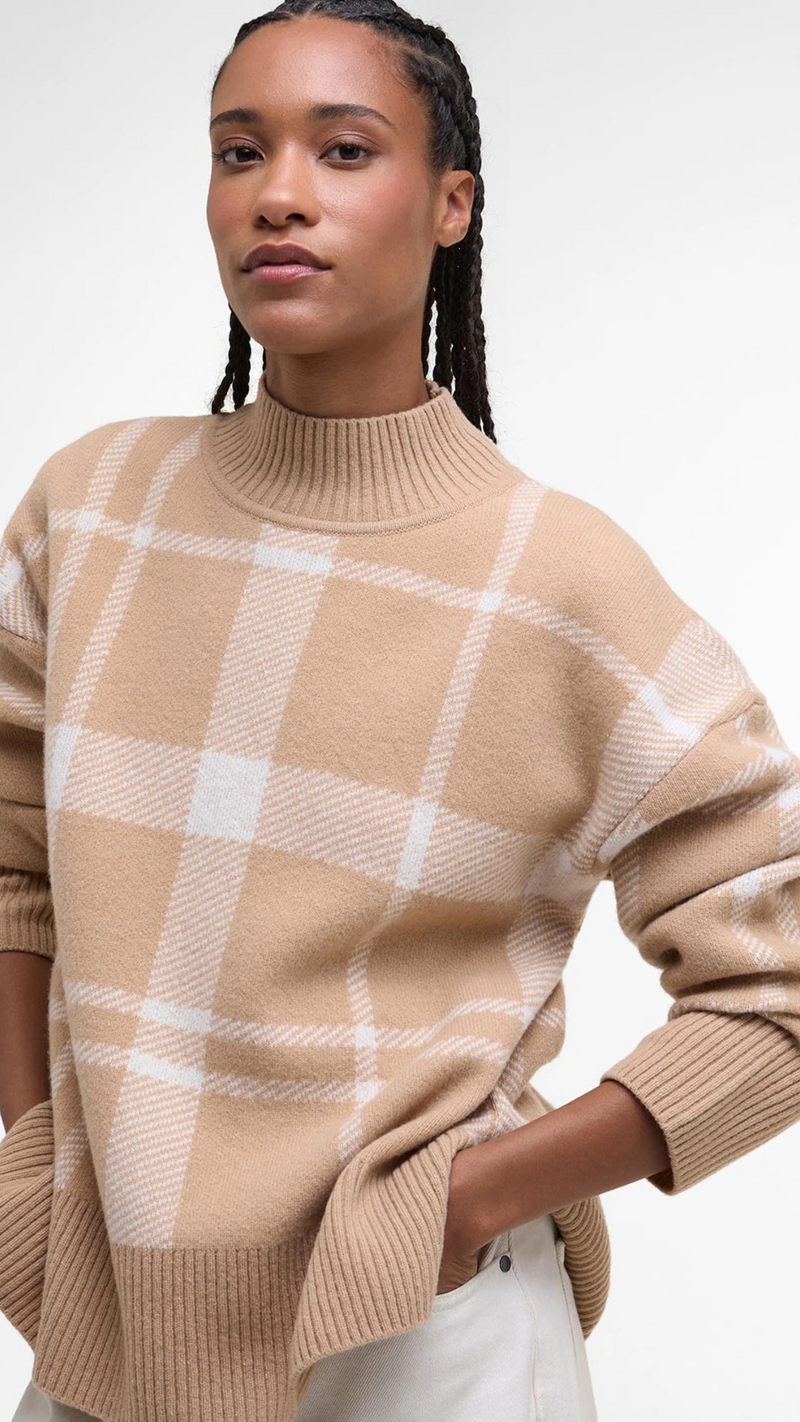 Harriet Tartan High-Neck Jumper