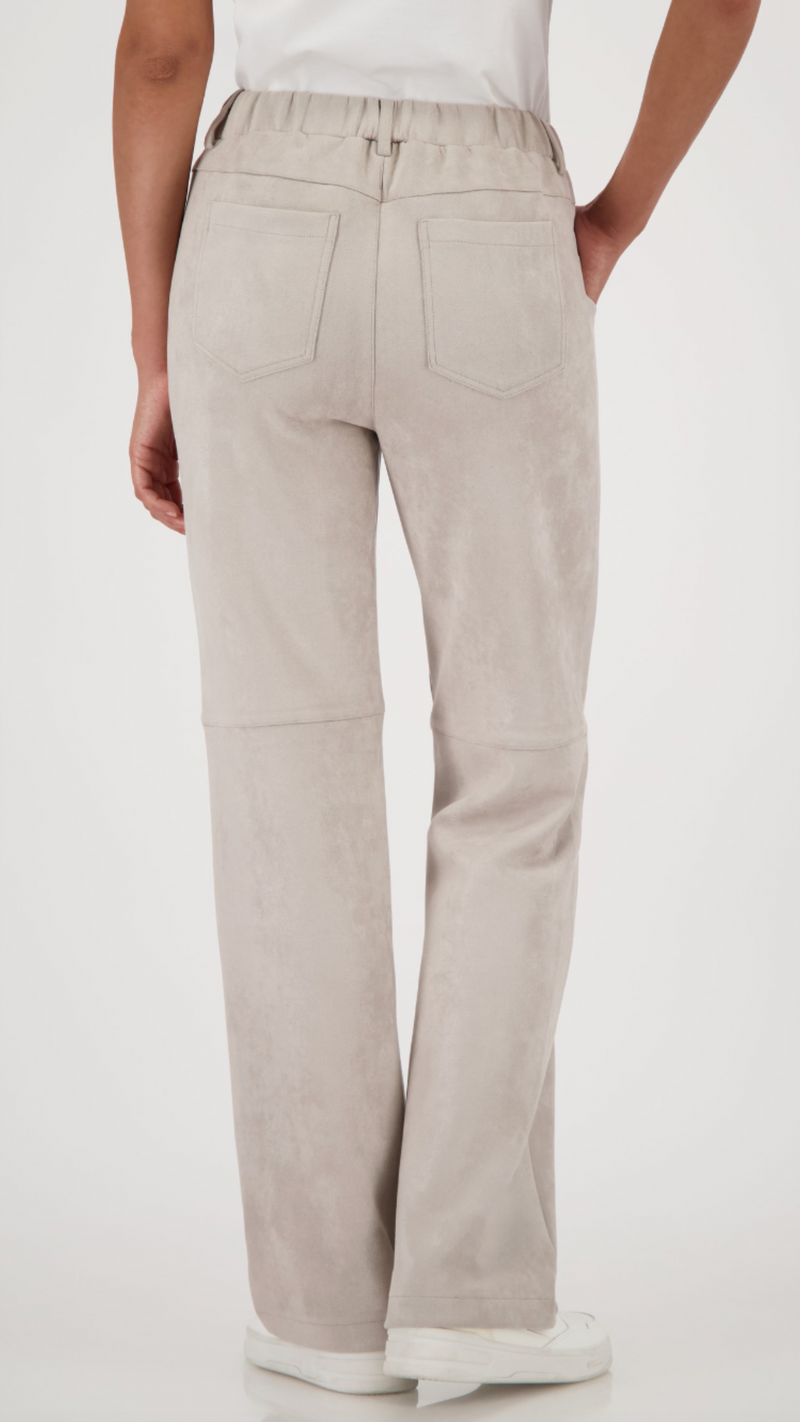 Straight-leg velour trousers