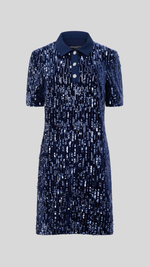 Trinny Velvet Sequin Collared Mini Dress