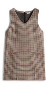 Heritage Check Wool V-Neck Mini Shift Dress