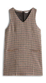 Heritage Check Wool V-Neck Mini Shift Dress
