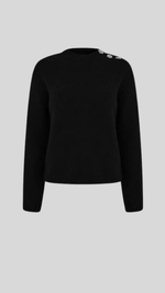 Janha- Rose Button Crew Neck Knit