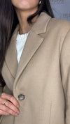 Classic Tailored Wool Coat In Camel