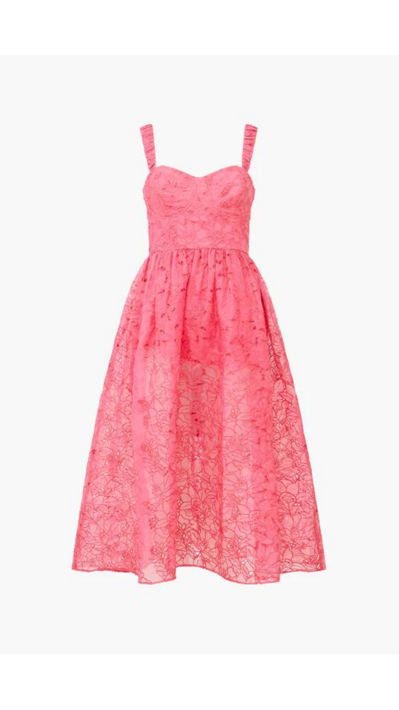Embroidered Lace Strappy Dress