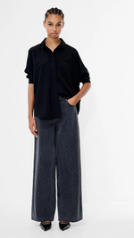 Ralphie Denim Embellished Wide Leg Jeans