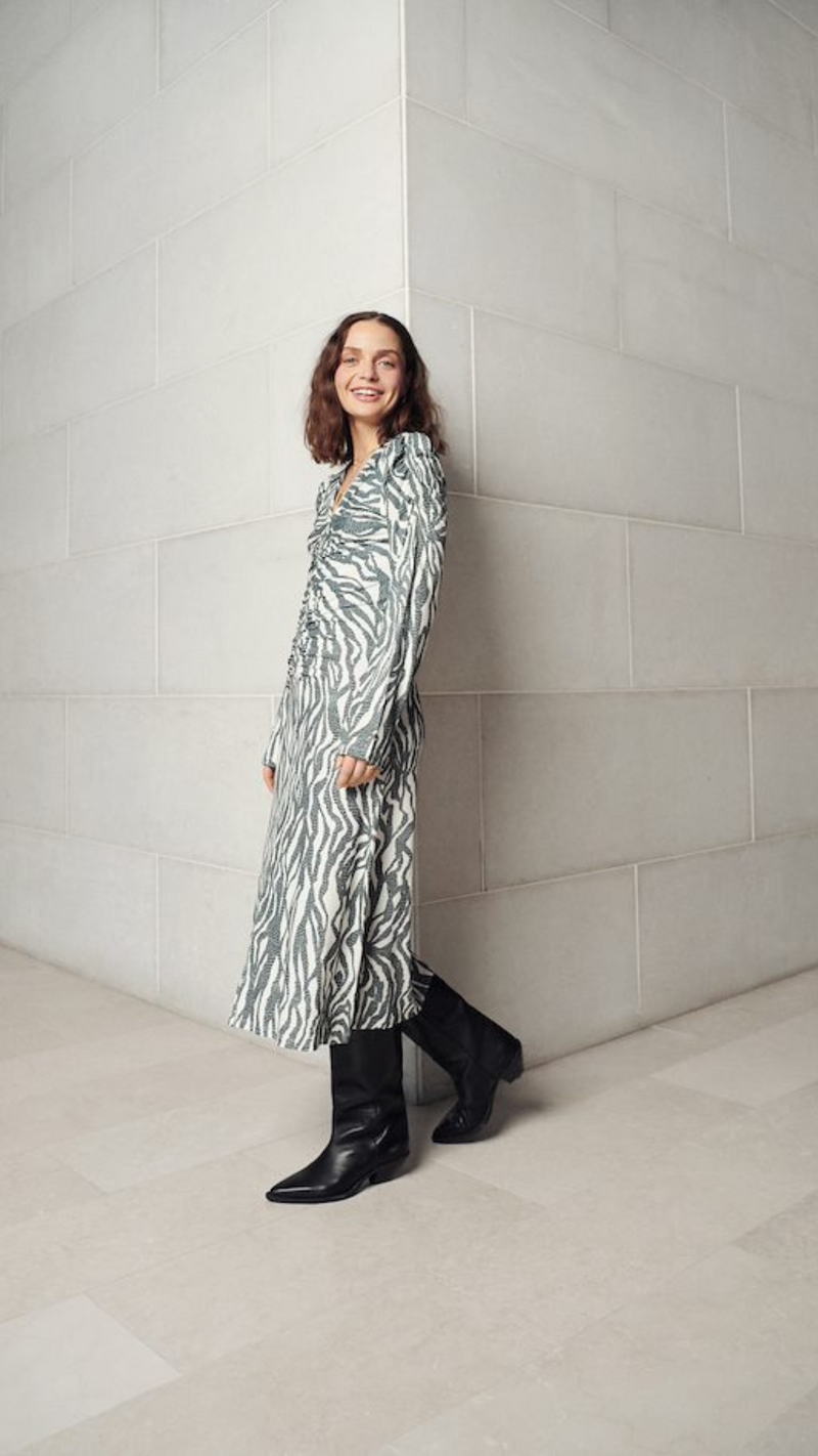 Ghita Zebra Graphic Jersey Dress