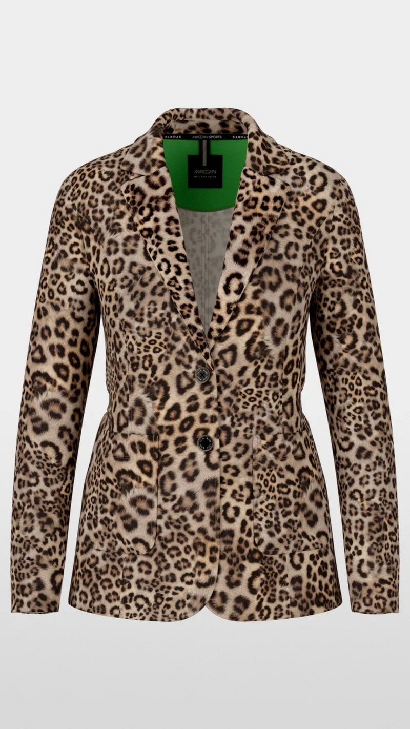 Jersey Blazer With Leopard Print