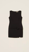 Short crêpe cady dress with bow