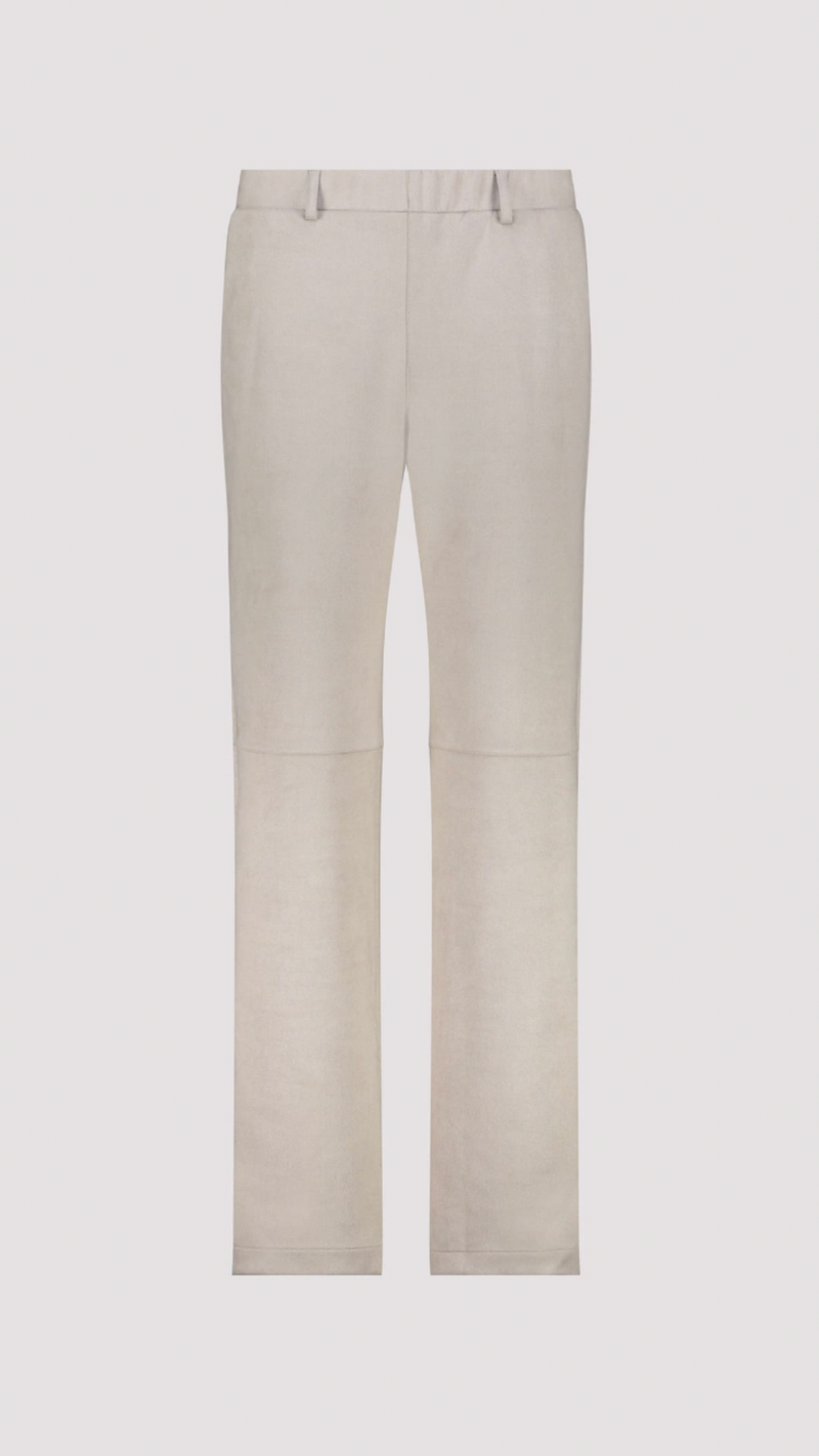 Straight-leg velour trousers