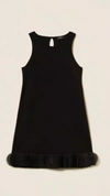 Short knit dress with organza