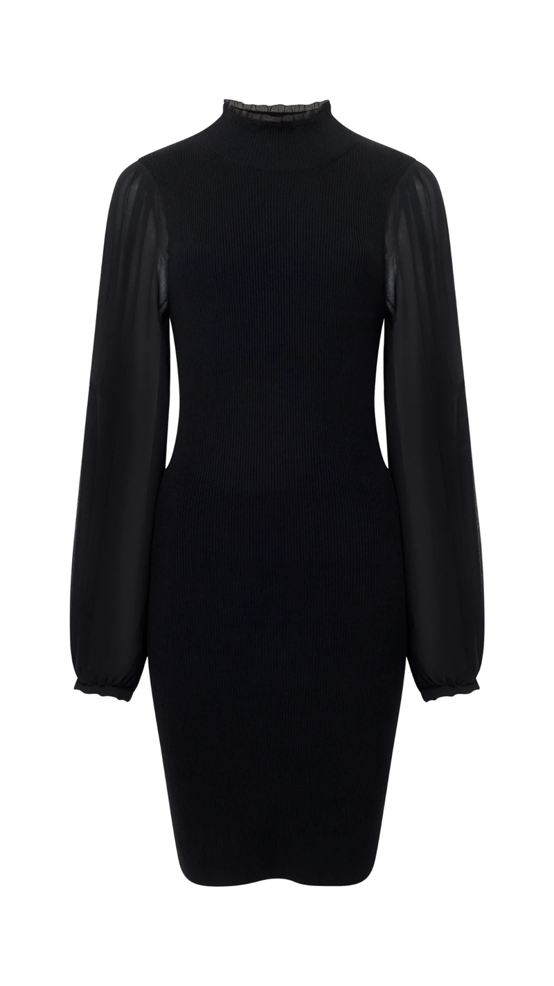 Krista Mix Long Sleeve Knitted Mini Dress
