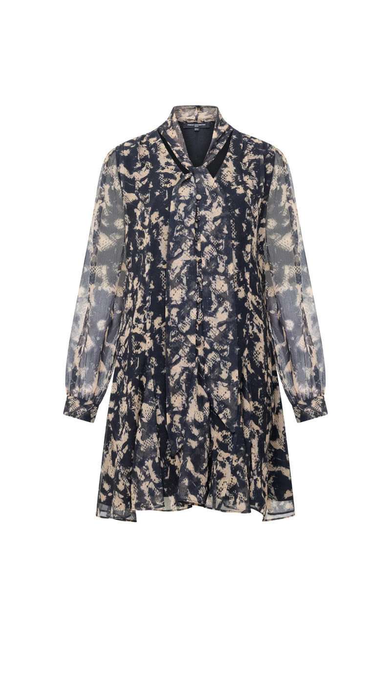 Hallie Snake Chiffon Mini Dress