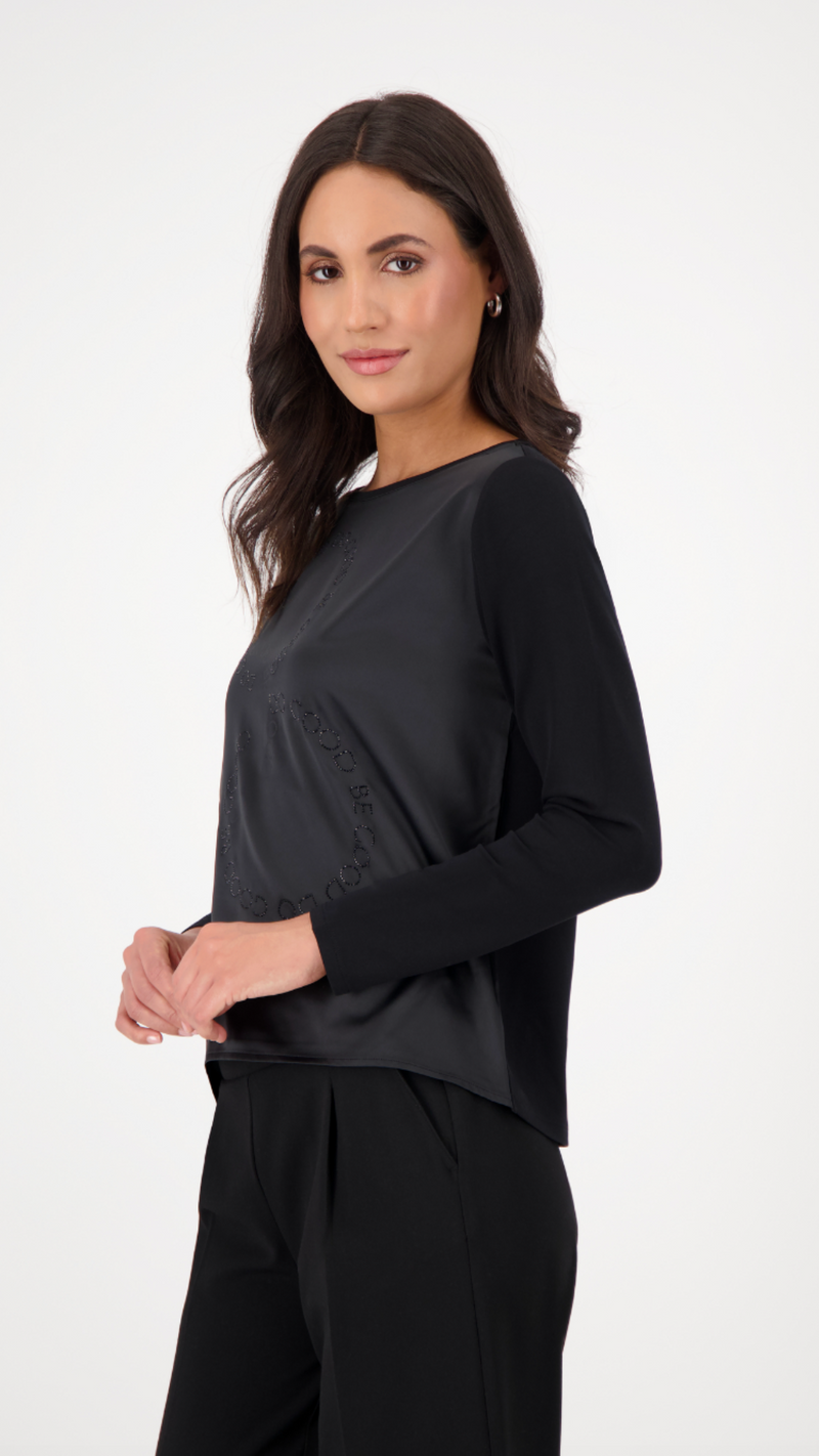 Satin-look shirt-blouse