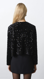 Monet Sequin Bow Tie Cardigan
