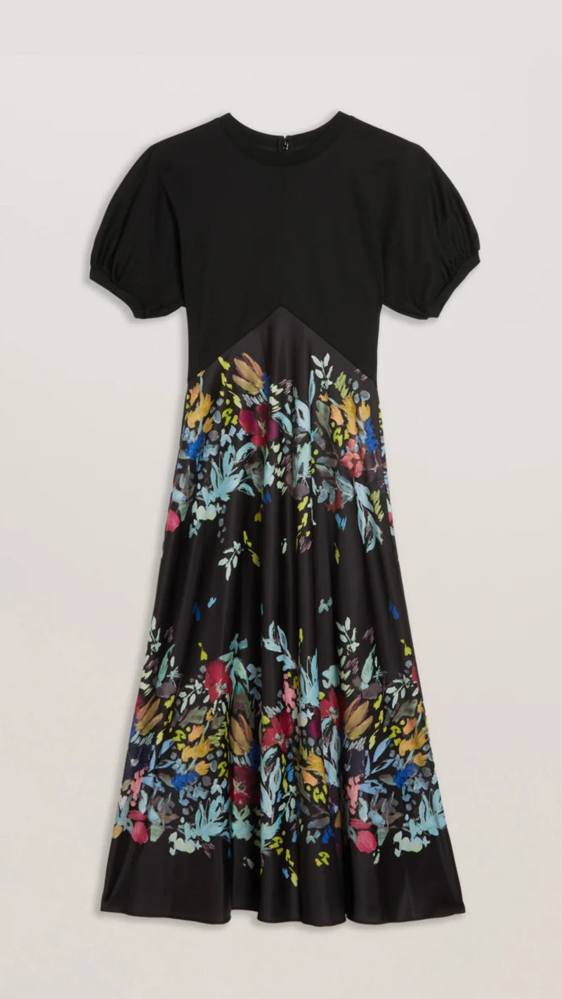 Maulina Ponte Dress With Midi Skirt