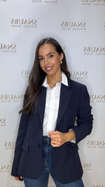 Slim Twill Blazer in Navy