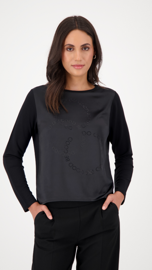 Satin-look shirt-blouse