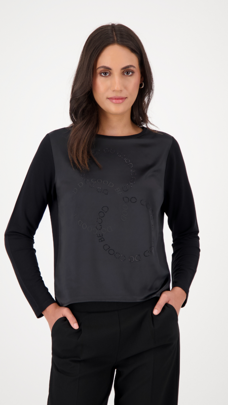 Satin-look shirt-blouse