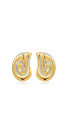 Two-Tone Coquille Stud Earrings