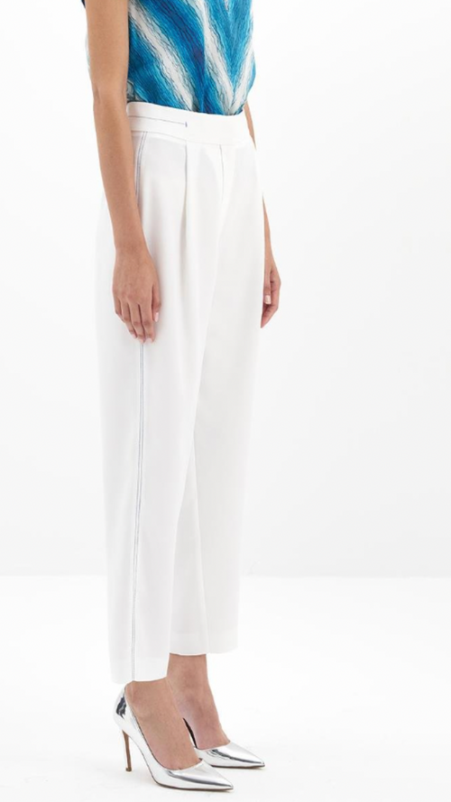 White Crepe Trousers