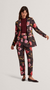 Kwarit Rose Print Hourglass Tailored Slim Leg Trouser