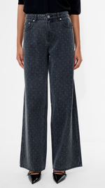 Ralphie Denim Embellished Wide Leg Jeans