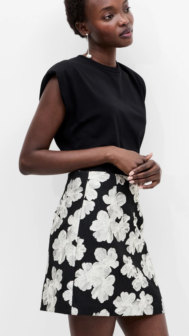 Lora Poly Jaquard Mini Skirt