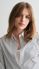 Regular Contrast Collar Striped Shirt