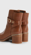 Tommy Hilfiger Tan Brown Belted Heeled Leather Boots