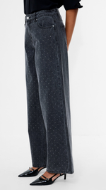 Ralphie Denim Embellished Wide Leg Jeans