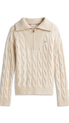 Cable Knit Soft Wool Half Zip Jumper