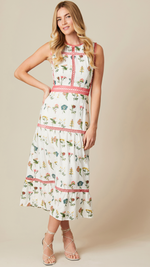 Marina- Embelished Tulle and Print Tea Dress