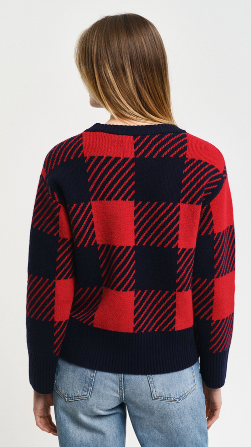 Buffalo Checked Crew Neck Sweater